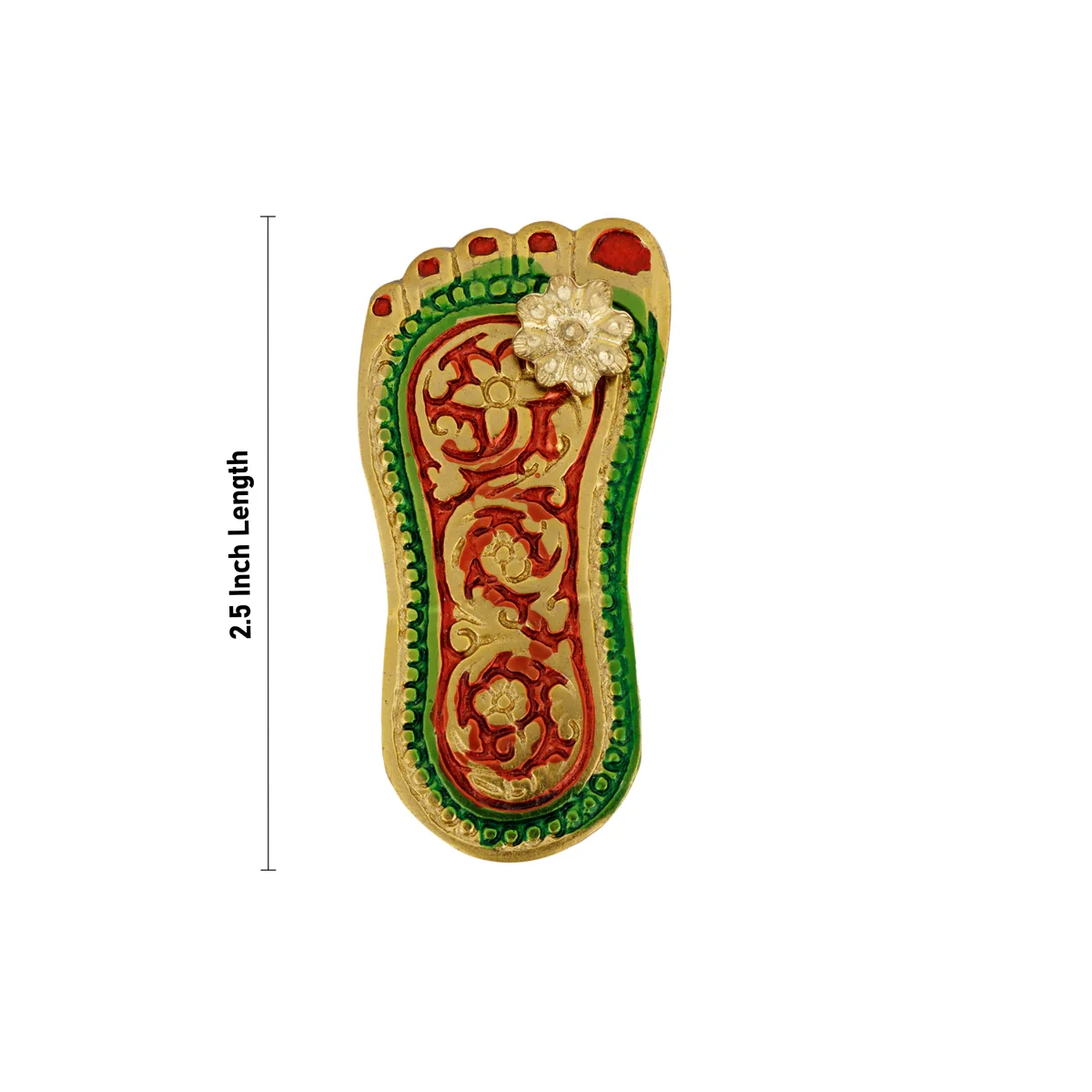 Padham Pair - 2.5 x 1 Inches | Gold Polish Paduka/ Metal Charan Paduka for Pooja - Image 3