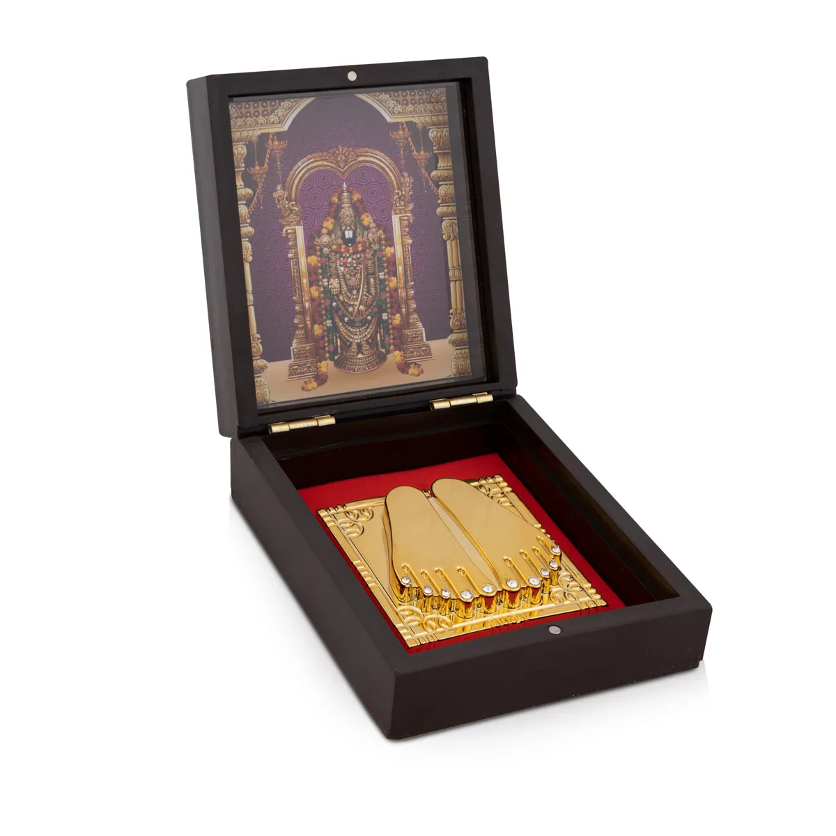 Paduka Box - 1.5 x 3 x 4.5 Inches | Plastic Tirupati Balaji Pooja Box/ Padham Box for Home - Image 3