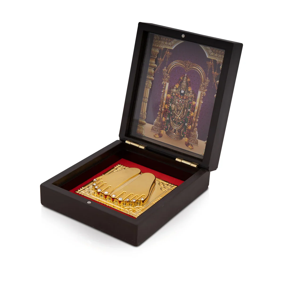 Paduka Box - 1.5 x 3 x 4.5 Inches | Plastic Tirupati Balaji Pooja Box/ Padham Box for Home - Image 4