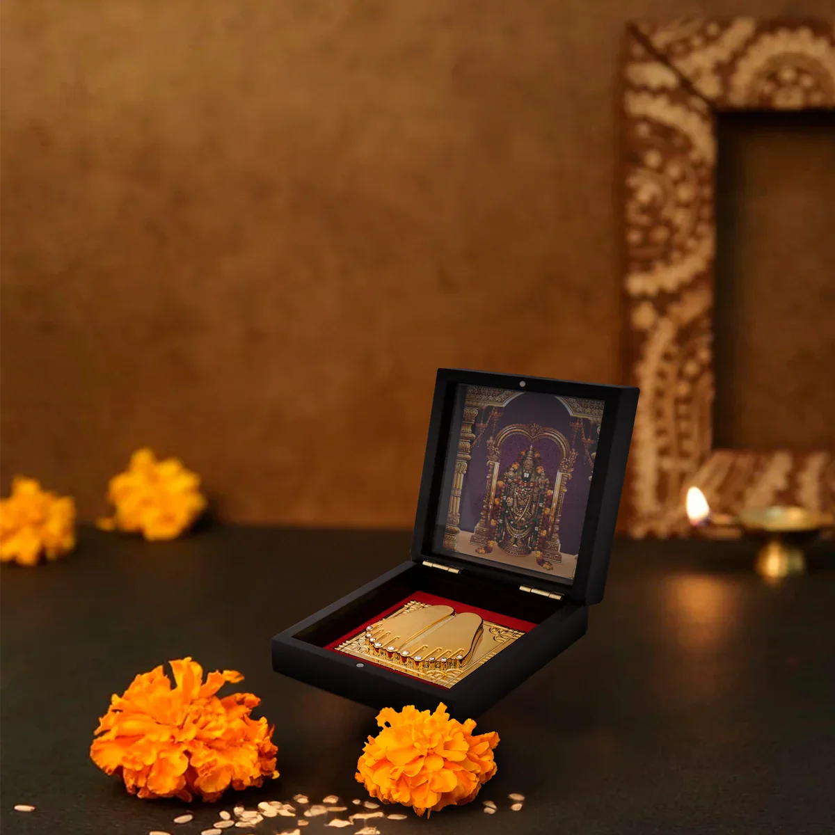 Paduka Box - 1.5 x 3 x 4.5 Inches | Plastic Tirupati Balaji Pooja Box/ Padham Box for Home - Image 7