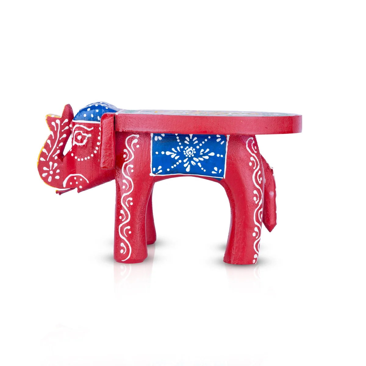Elephant Stool - 4 x 7.5 Inches | Wooden Stool for Living Room - Image 3
