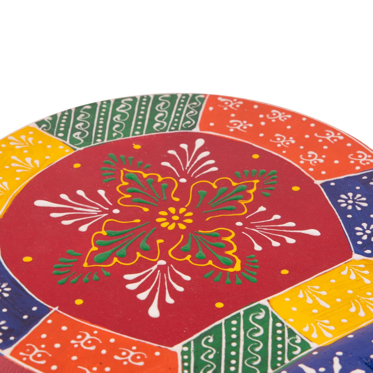 Painted Elephant Stool - 8 x 12 Inches | Wooden Stool/ Decorative Stool for Living Room - Image 5
