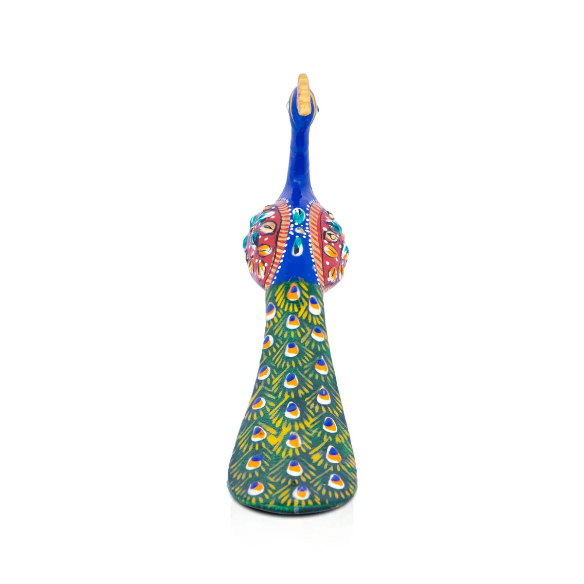Painted Peacock Statue - 4 Inches | Metal Peacock Idol/ Peacock Figurine for Home - Image 2