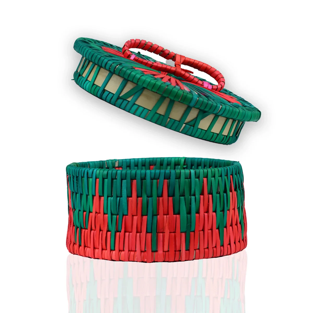 Palm Leaf Bangle Box - 3 x 6 Inches | Storage Box/ Palm Leaf Basket for Home - Image 3
