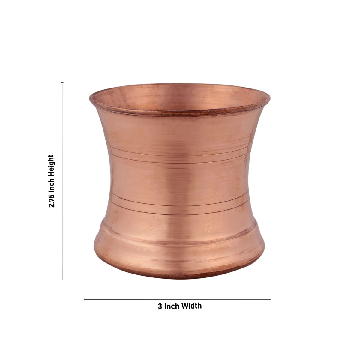 Panch Patra - 2.75 X 3 Inches | Copper Panchapalli/ Beading Design Pancha Patra/ Puja Vessel For Temple - Image 2