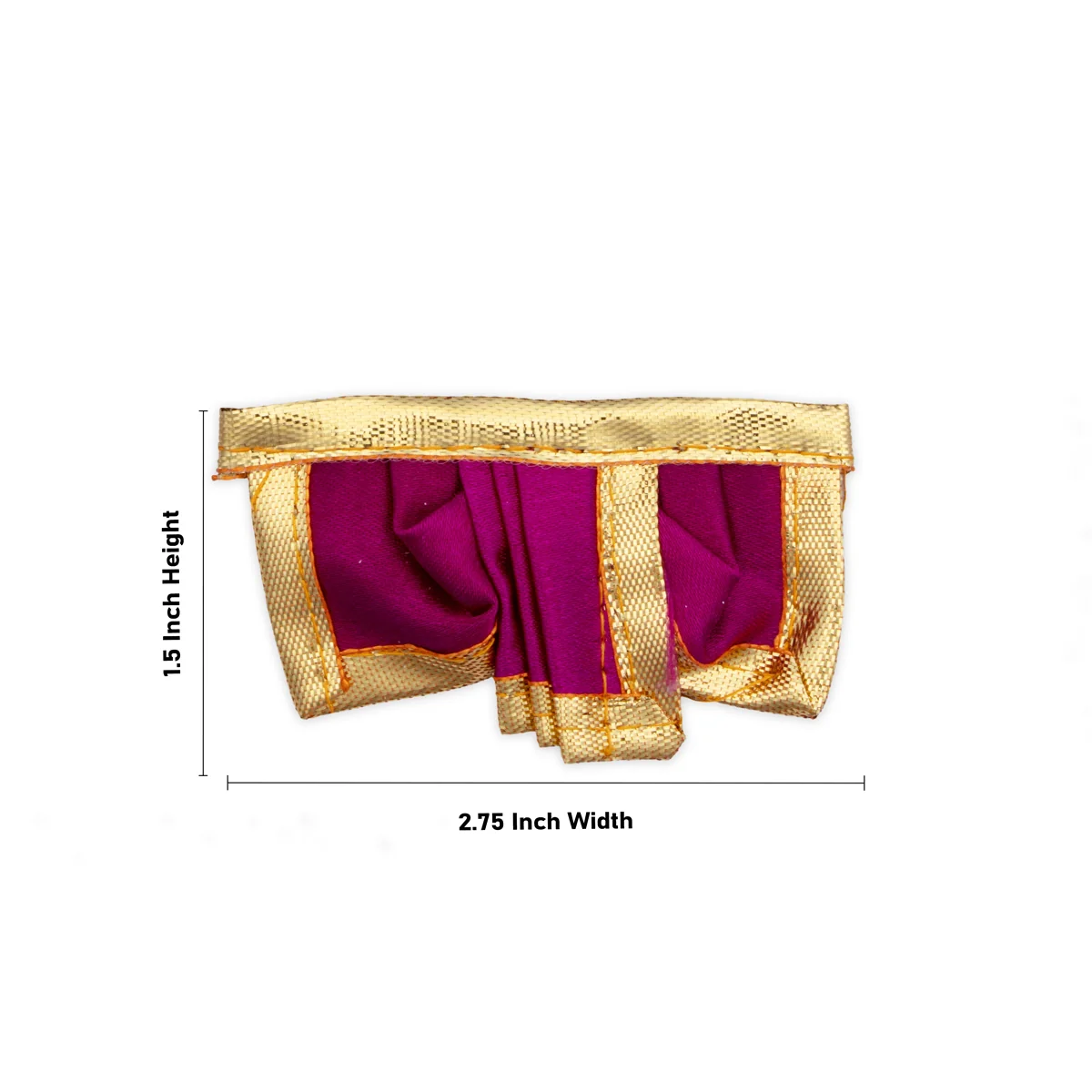 Panchakacham - 1.5 x 2.75 Inches | Satin with Zari Border Dhoti/ Panchagajam for Deity/ Assorted Colour - Image 12
