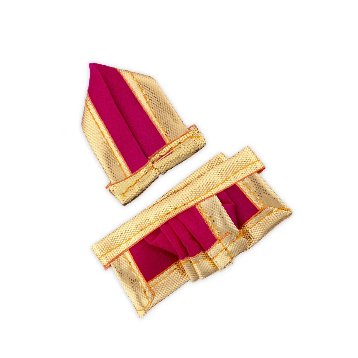 Panchakacham - 1 x 2 Inches | Dhoti/ Satin with Jari Border Panchagajam for Deity/ Assorted Colour - Image 4