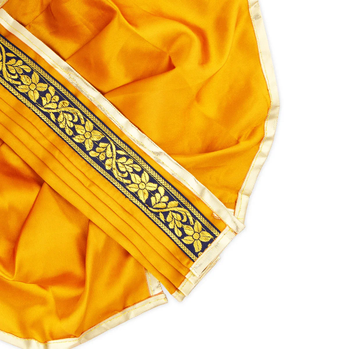 Panchakacham - 10.5 Inches | Dhoti/ Satin with Jari Border Panchakajam for Deity - Image 2