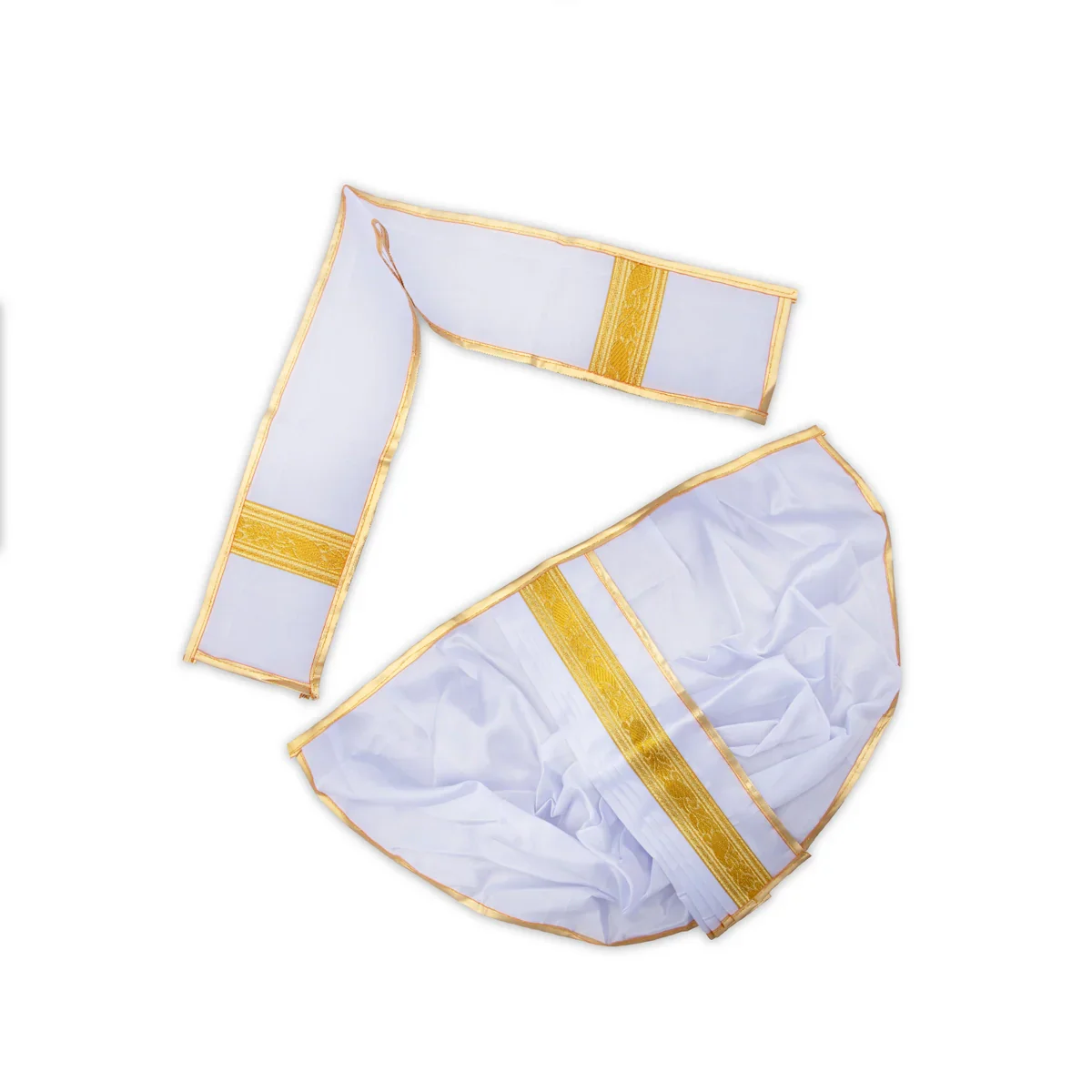 Panchakacham - 12 Inches | Satin with Jari Border Dhoti/ Panchagajam for Deity/ Assorted Colour - Image 4