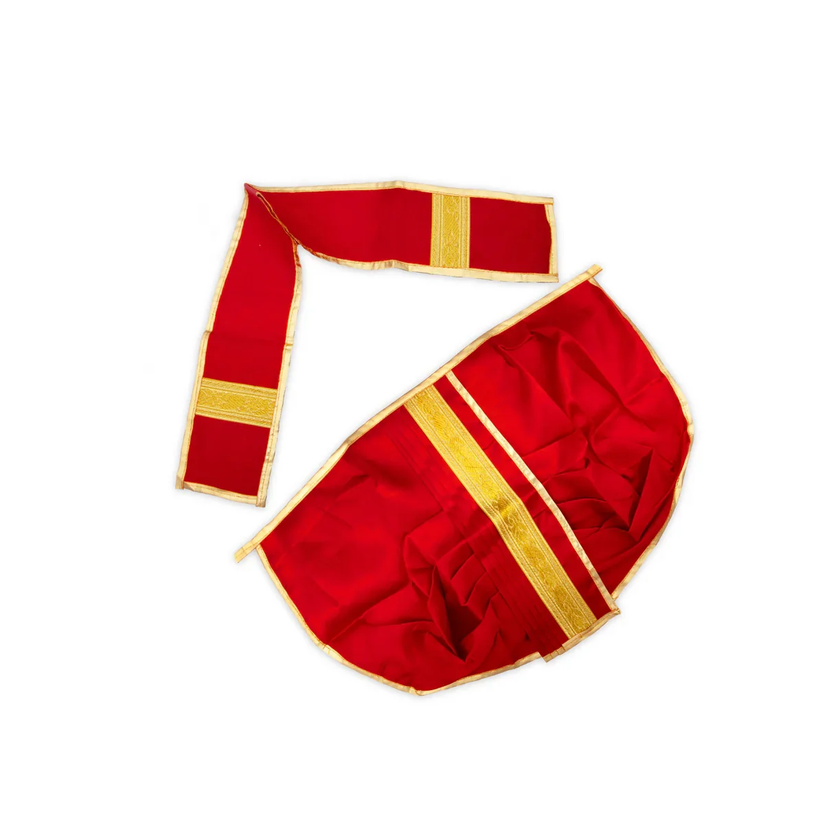 Panchakacham - 12 Inches | Satin with Jari Border Dhoti/ Panchagajam for Deity/ Assorted Colour - Image 5