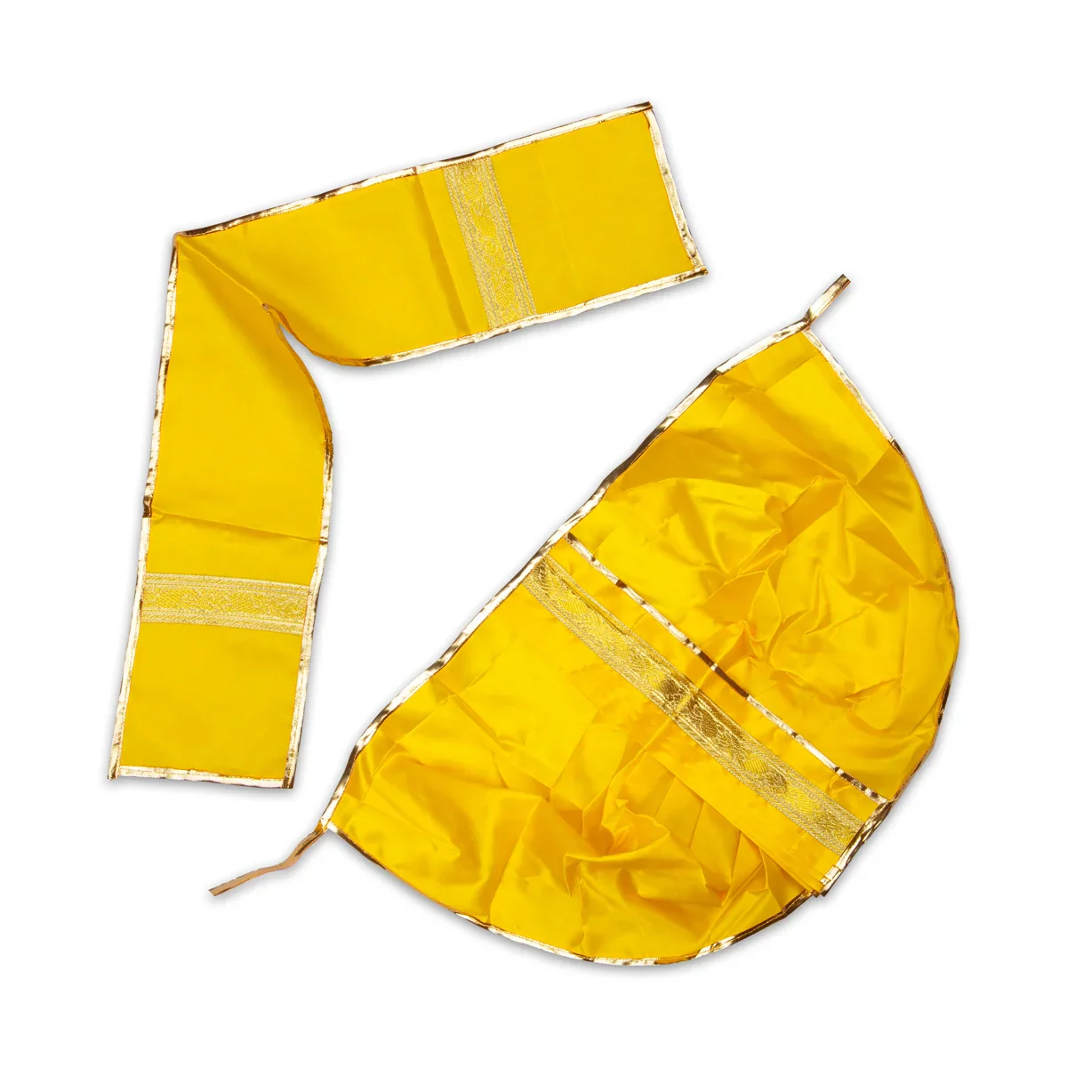 Panchakacham - 15 Inches | Satin with Jari Border Dhoti/ Panchagajam for Deity/ Assorted Colour - Image 2
