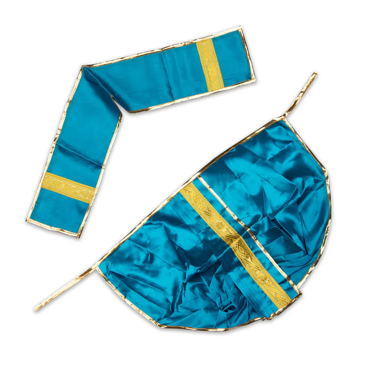 Panchakacham - 15 Inches | Satin with Jari Border Dhoti/ Panchagajam for Deity/ Assorted Colour - Image 3