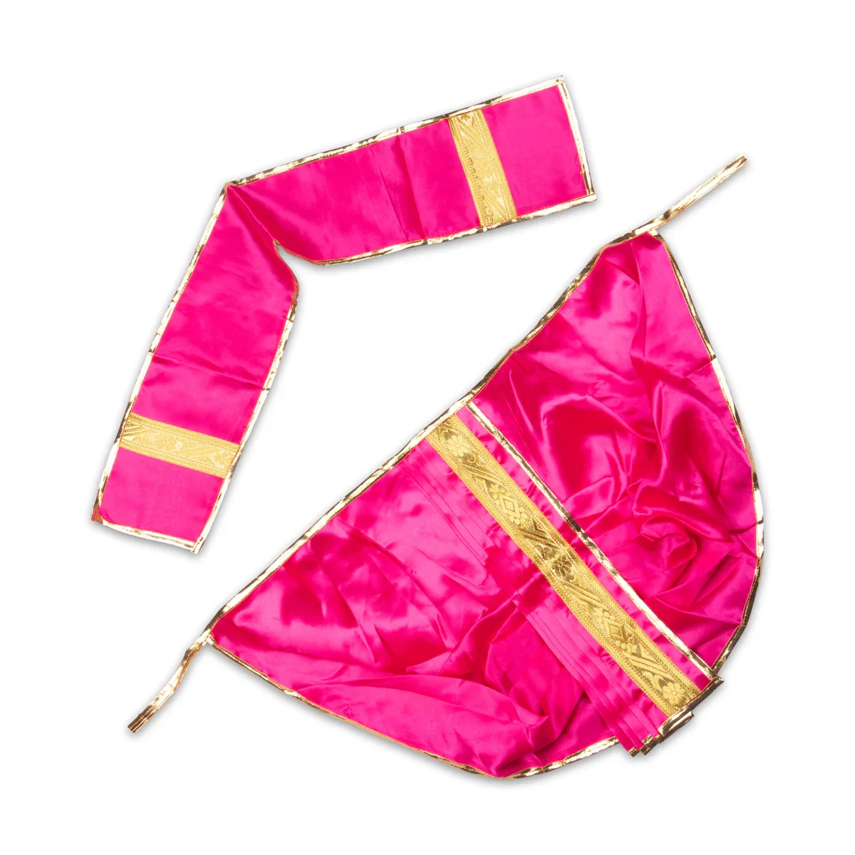 Panchakacham - 15 Inches | Satin with Jari Border Dhoti/ Panchagajam for Deity/ Assorted Colour - Image 4