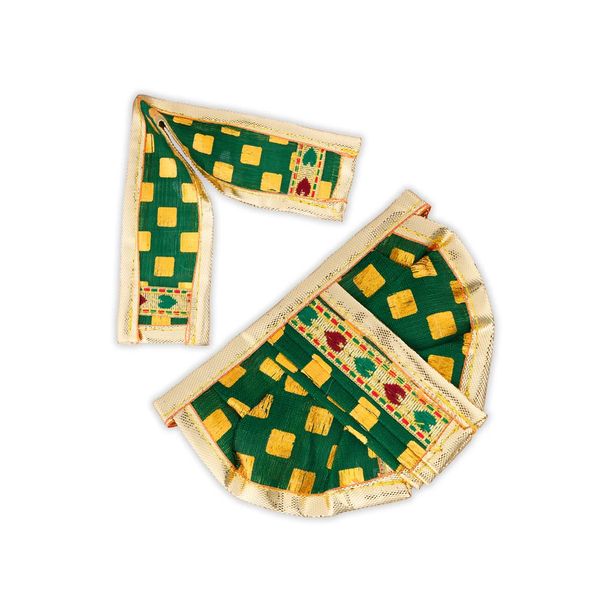Panchakacham - 2.5 x 4 Inches | Dot Design Dhoti/ Golden Border Panchakajam for Deity - Image 2