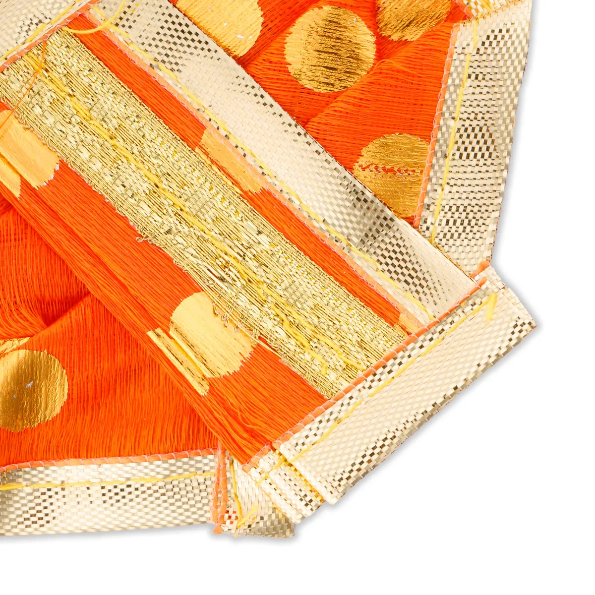 Panchakacham - 2.5 x 4 Inches | Dot Design Dhoti/ Golden Border Panchakajam for Deity - Image 5