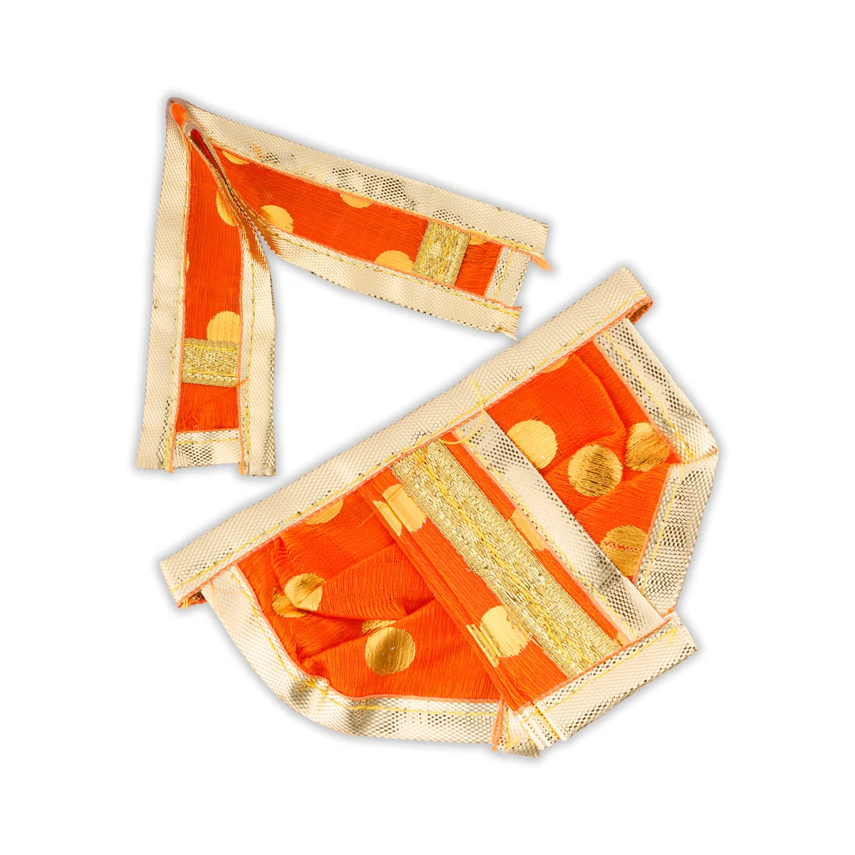 Panchakacham - 2.5 x 4 Inches | Dot Design Dhoti/ Golden Border Panchakajam for Deity - Image 6