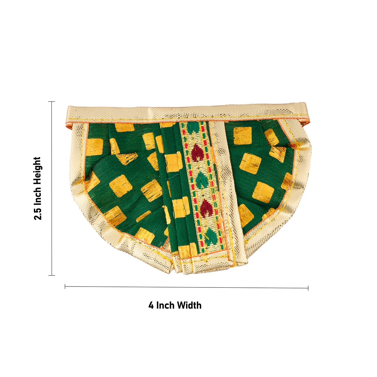 Panchakacham - 2.5 x 4 Inches | Dot Design Dhoti/ Golden Border Panchakajam for Deity - Image 8