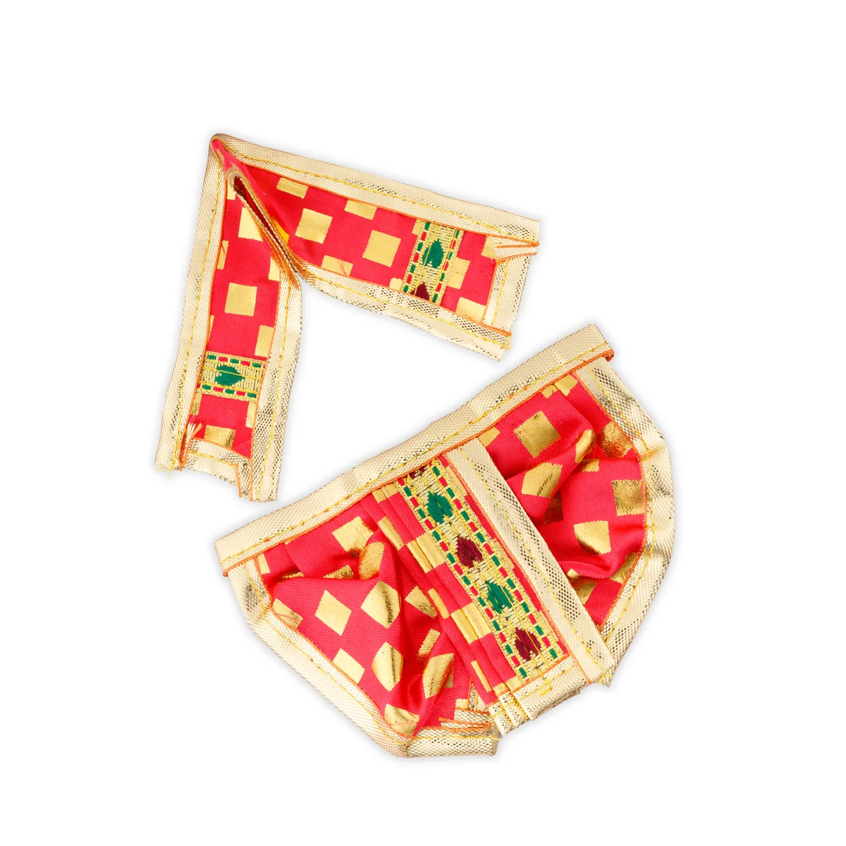 Panchakacham - 2.5 x 4 Inches | Dot Design Dhoti/ Golden Border Panchakajam for Deity - Image 9