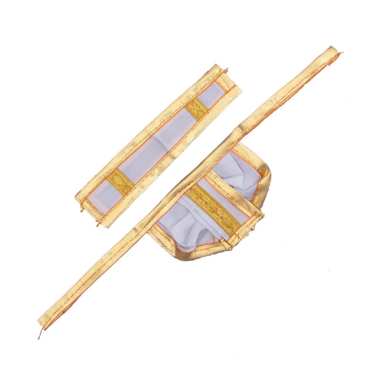 Panchakacham - 2 x 3 Inches | Satin with Jari Border Dhoti/ Panchagajam for Deity/ Assorted Colour - Image 13