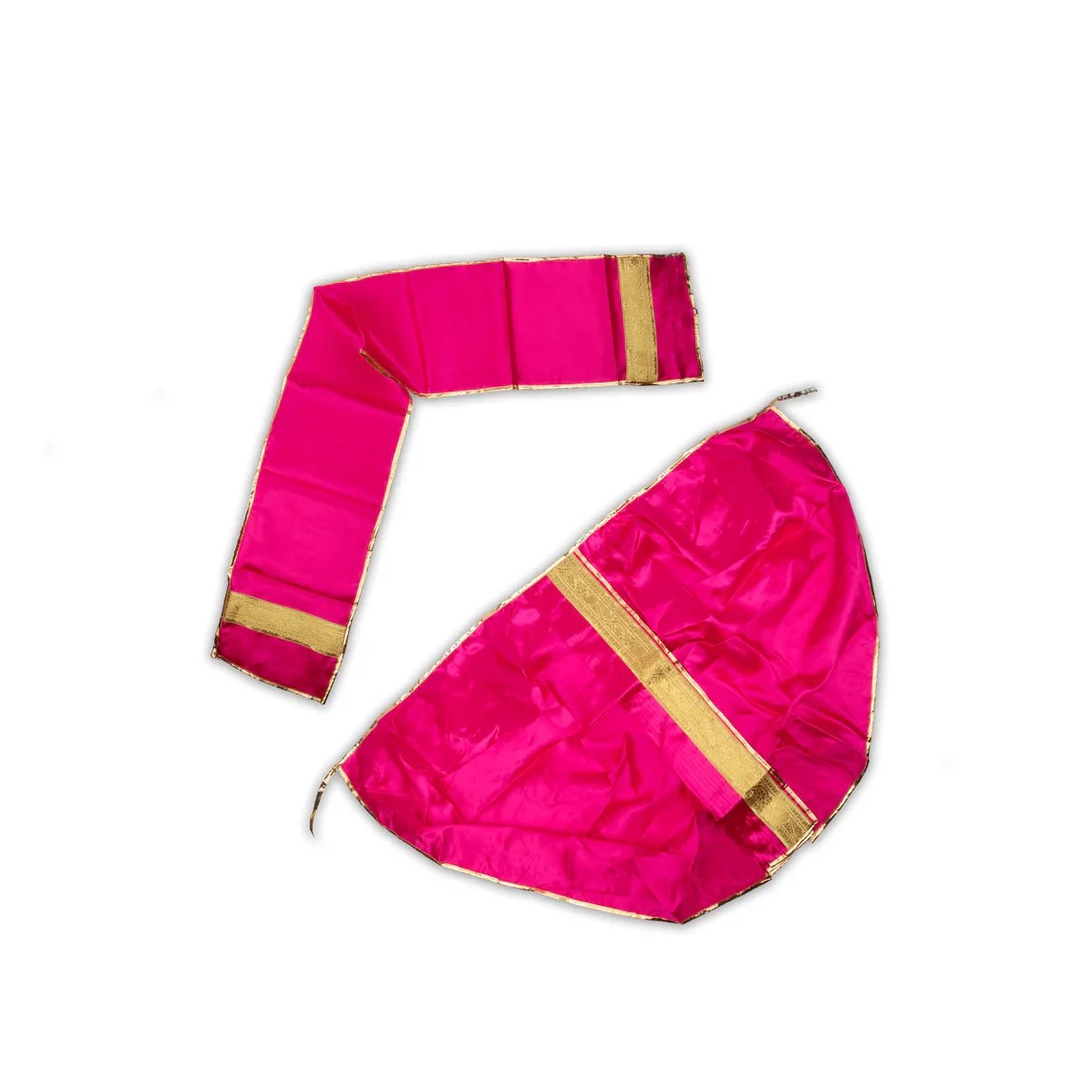 Panchakacham | Satin with Jari Border Dhoti/ Panchagajam for Deity/ Assorted Colour - Image 2
