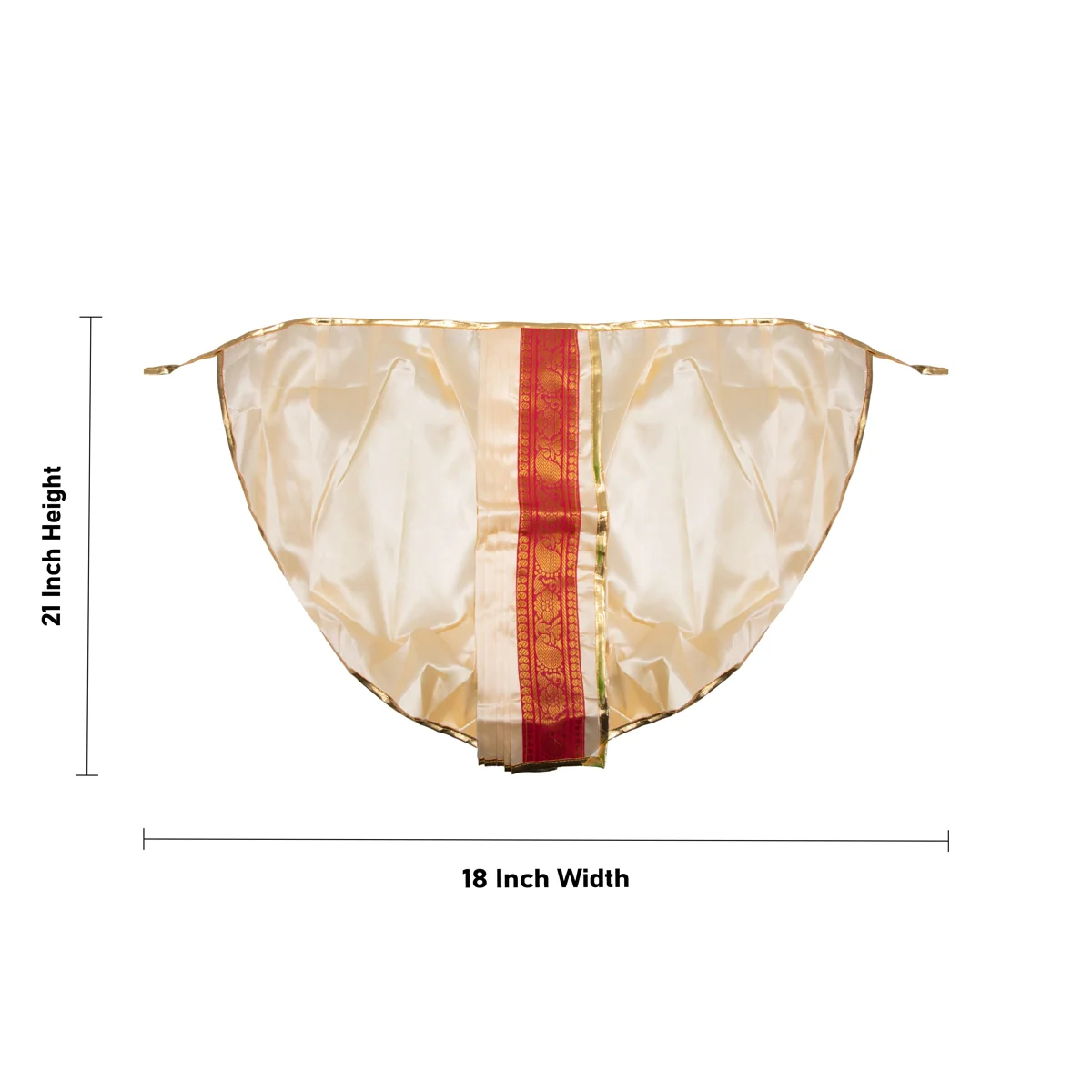 Panchakacham - 21 X 18 Inches | Satin Dhoti/ Jari Border Design Panchakajam For Deity/ Assorted Colour - Image 5