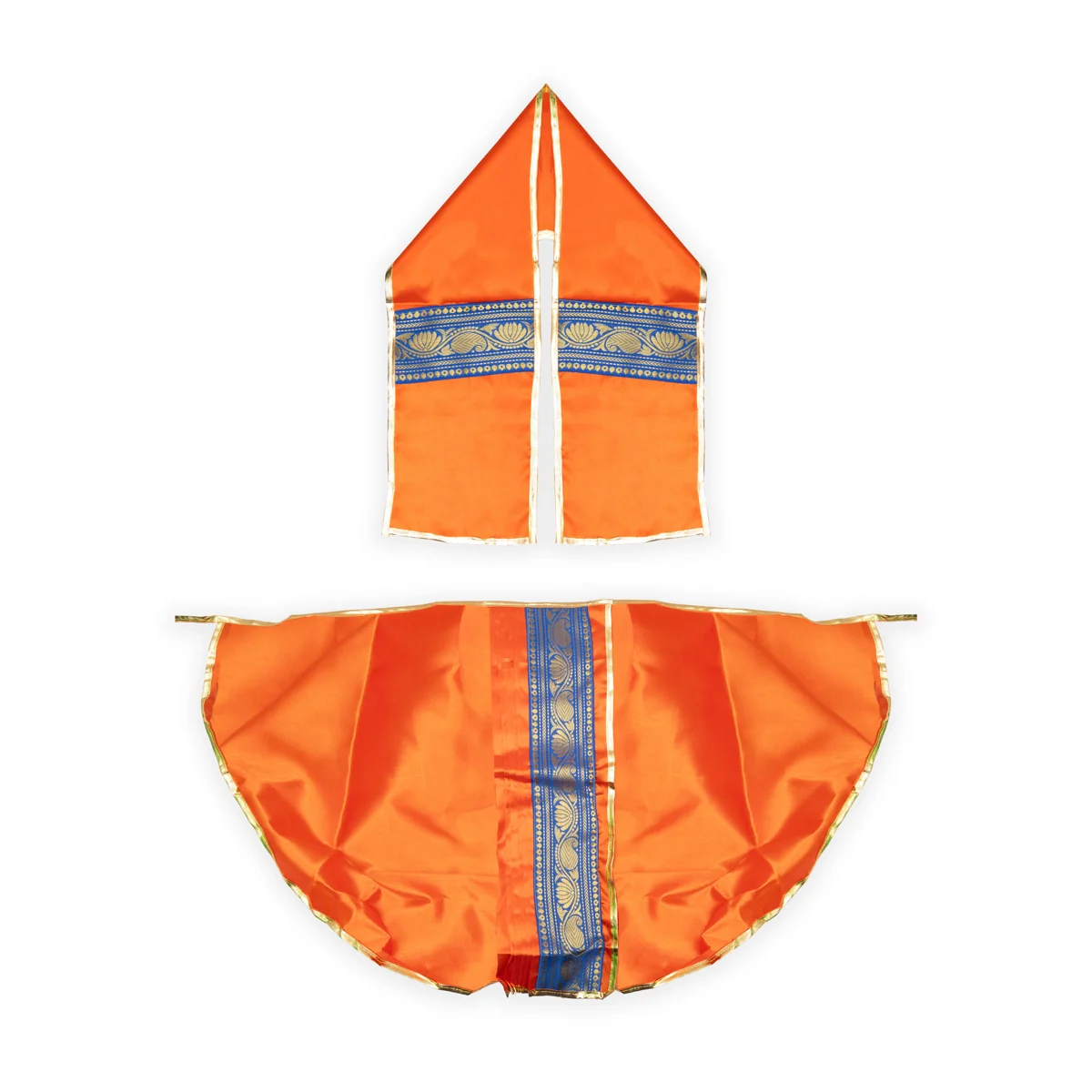 Panchakacham - 24 X 20 Inches | Satin Dhoti/ Jari Border Design Panchakajam For Deity/ Assorted Colour - Image 2