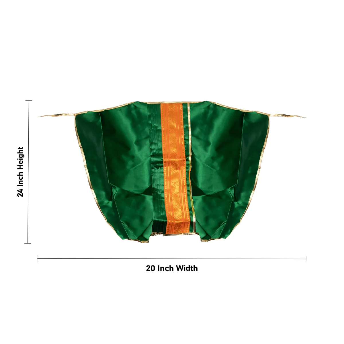 Panchakacham - 24 X 20 Inches | Satin Dhoti/ Jari Border Design Panchakajam For Deity/ Assorted Colour - Image 4