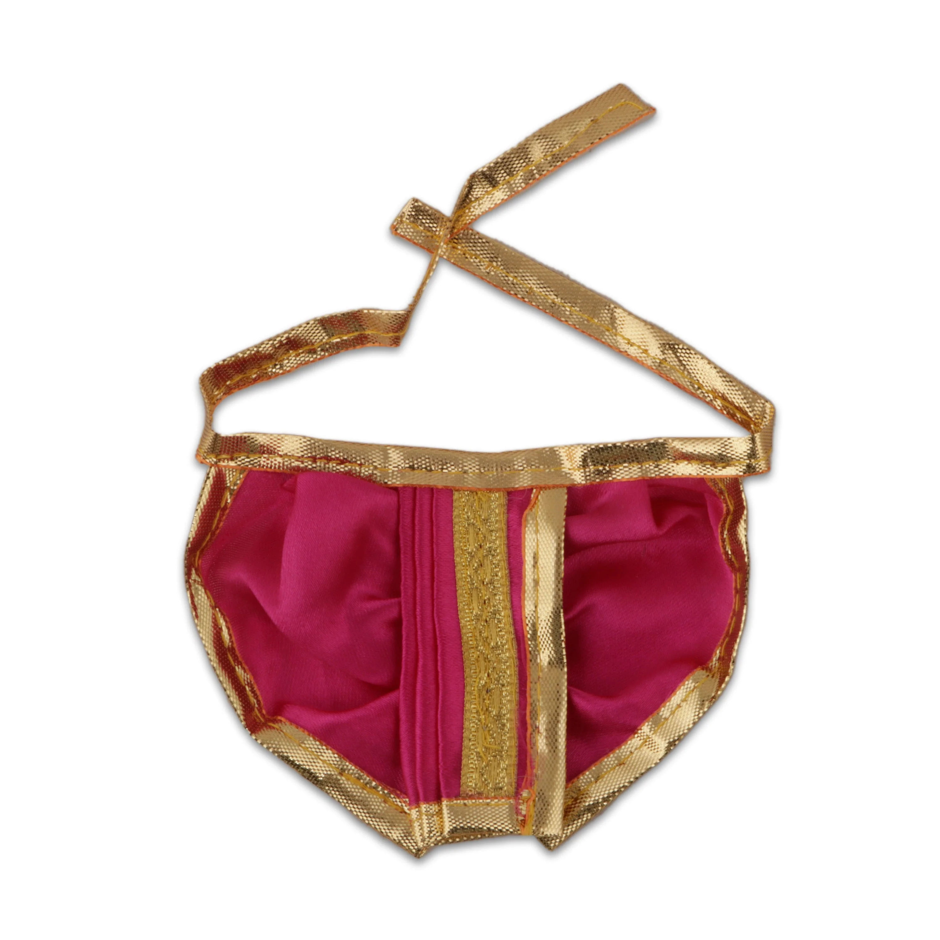 Panchakacham - 3 x 4 Inches | Satin And Jari Border Dhoti/ Panchakajam for Deity - Image 2