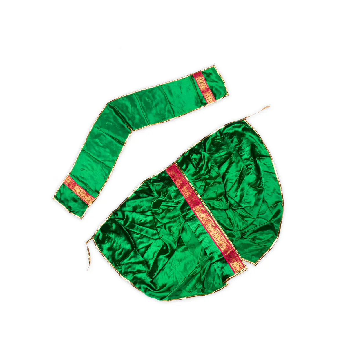 Panchakacham | Satin with Jari Border Dhoti/ Panchagajam for Deity/ Assorted Colour - Image 3