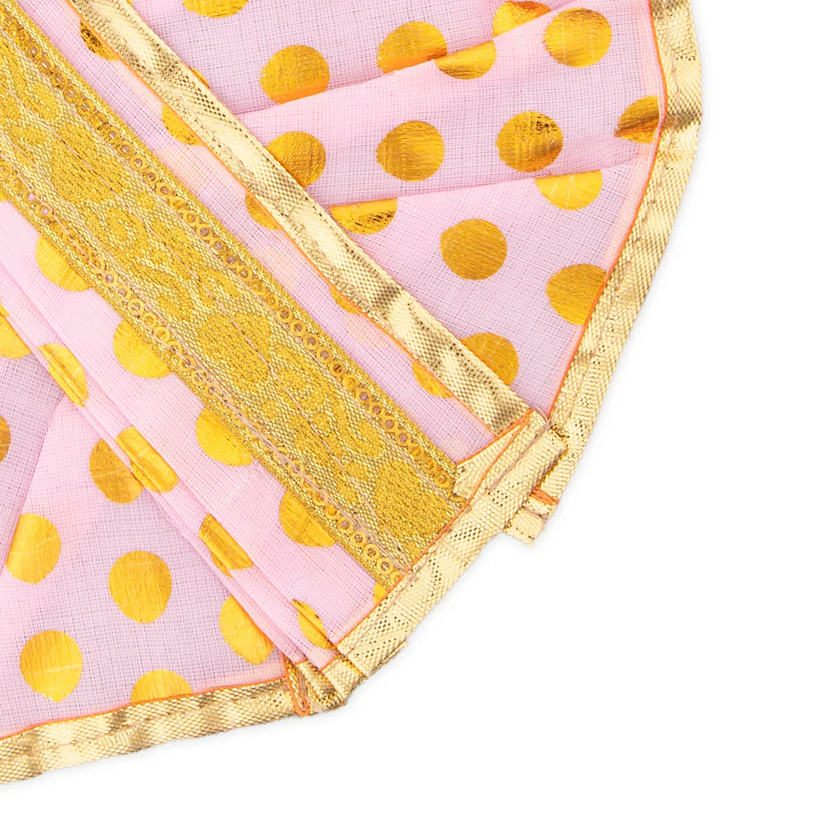 Panchakacham - 5 Inches | Satin with Zari Border Dhoti/ Dot Design Panchagajam for Deity - Image 10