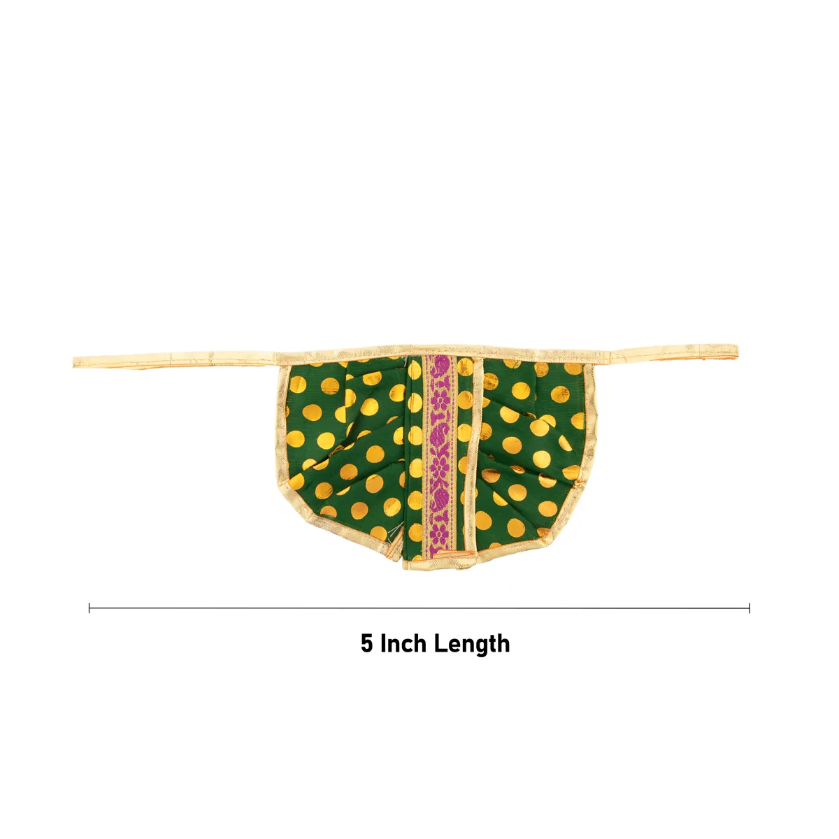 Panchakacham - 5 Inches | Satin with Zari Border Dhoti/ Dot Design Panchagajam for Deity - Image 11