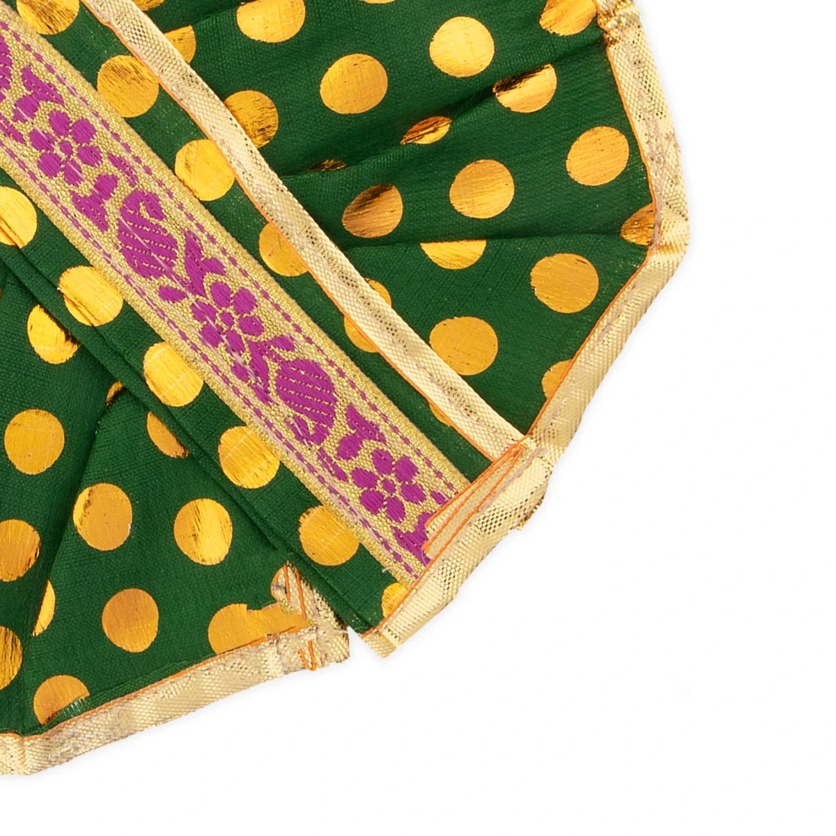 Panchakacham - 5 Inches | Satin with Zari Border Dhoti/ Dot Design Panchagajam for Deity - Image 7