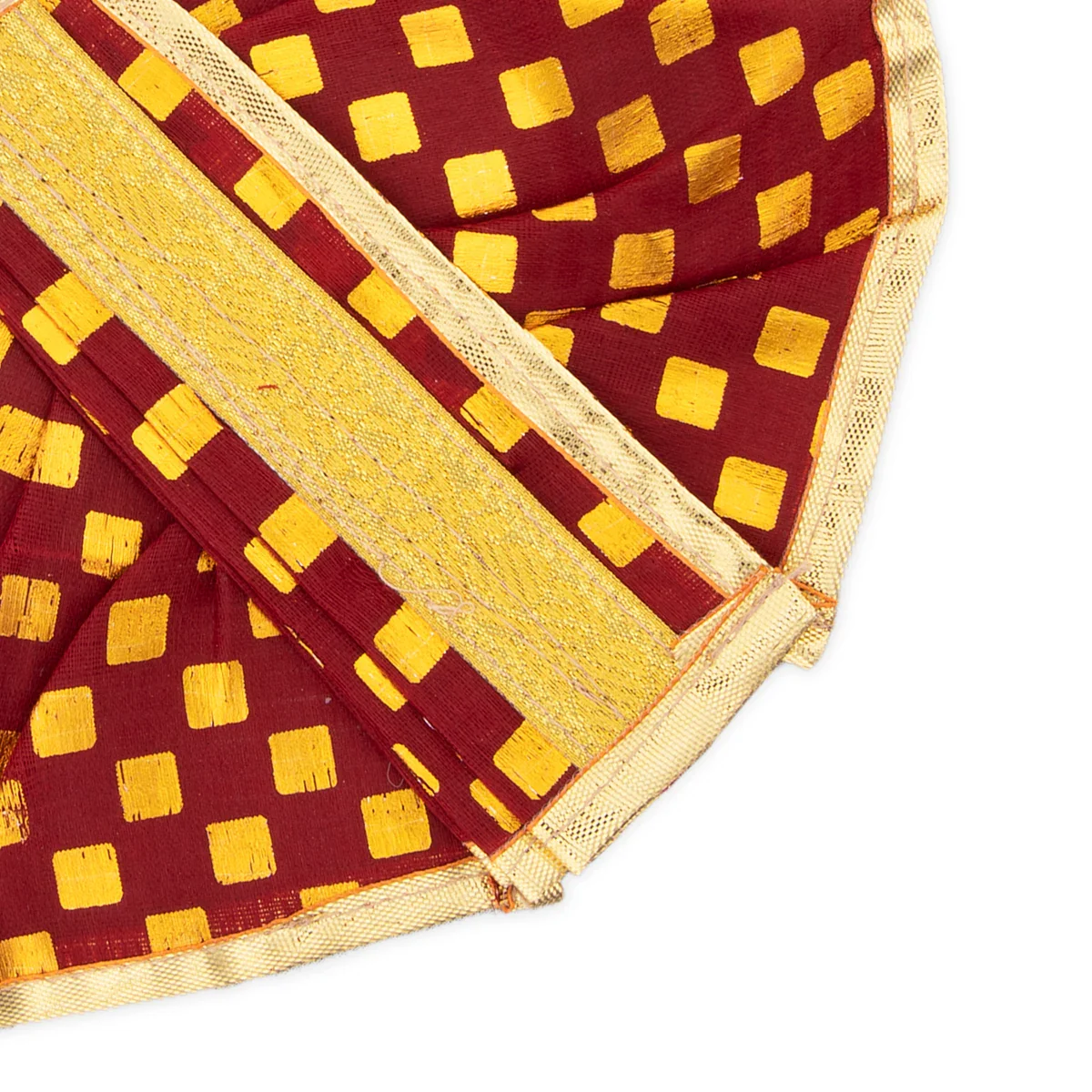 Panchakacham - 5 Inches | Satin with Zari Border Dhoti/ Dot Design Panchagajam for Deity - Image 8