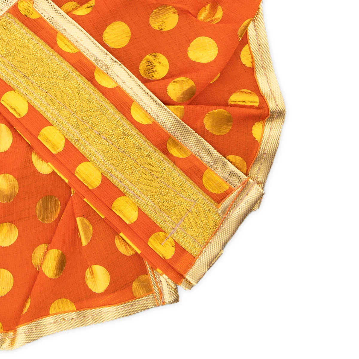 Panchakacham - 5 Inches | Satin with Zari Border Dhoti/ Dot Design Panchagajam for Deity - Image 9