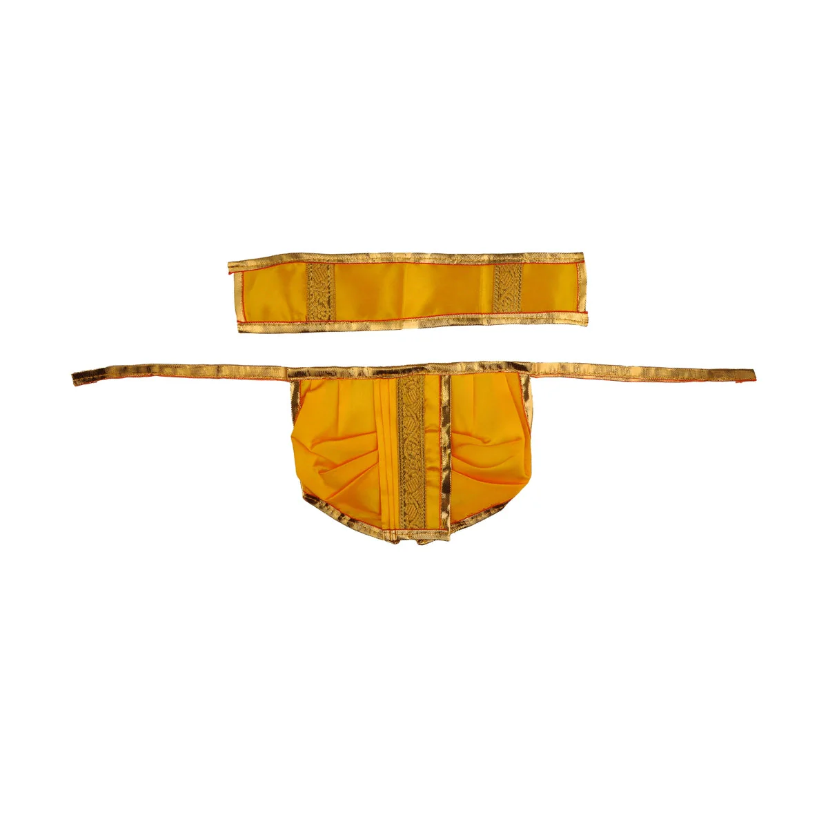 Panchakacham - 5 x 6.5 Inches | Jari Border Dhoti/ Panchakajam for Deity/ Assorted Colour - Image 4