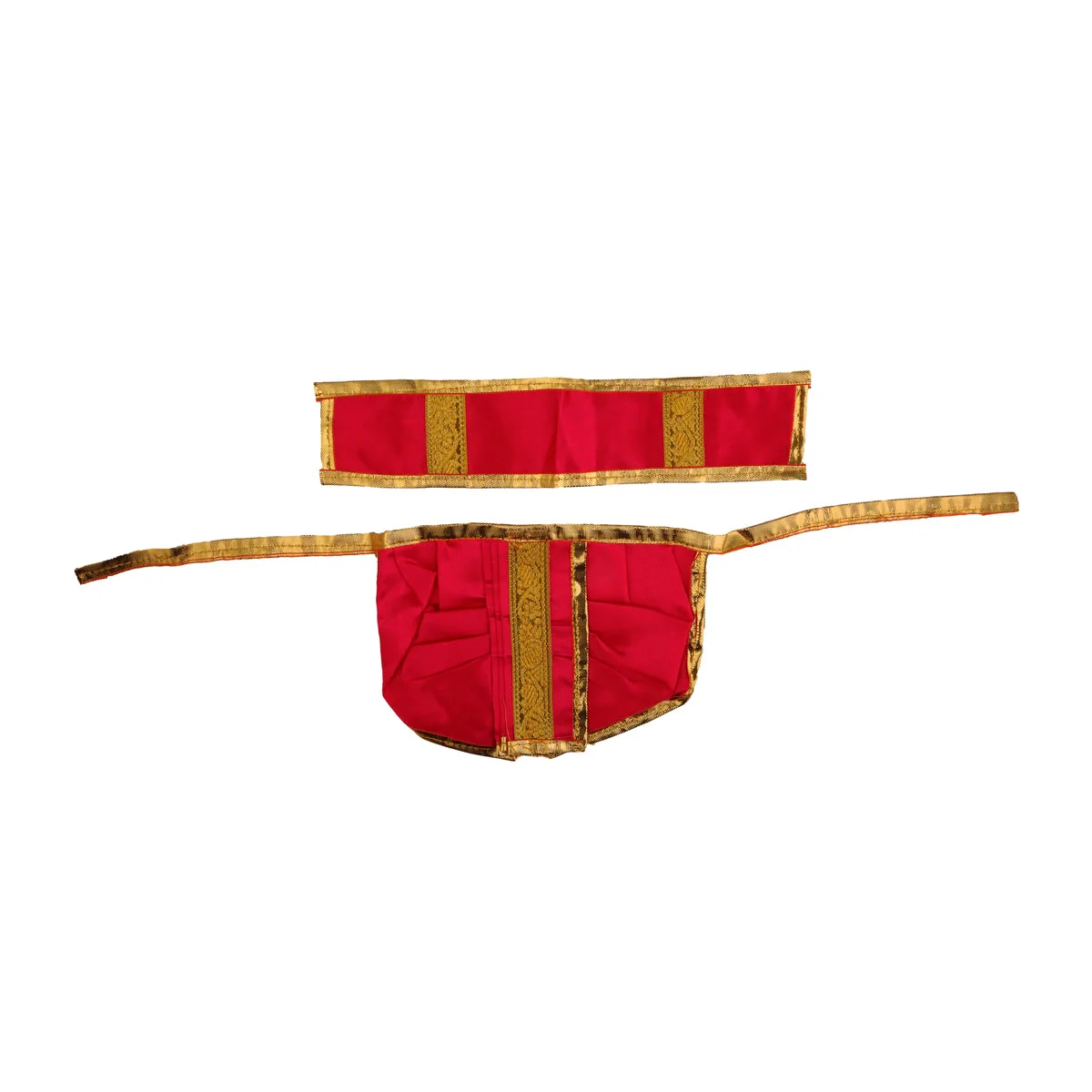 Panchakacham - 5 x 6.5 Inches | Jari Border Dhoti/ Panchakajam for Deity/ Assorted Colour - Image 5