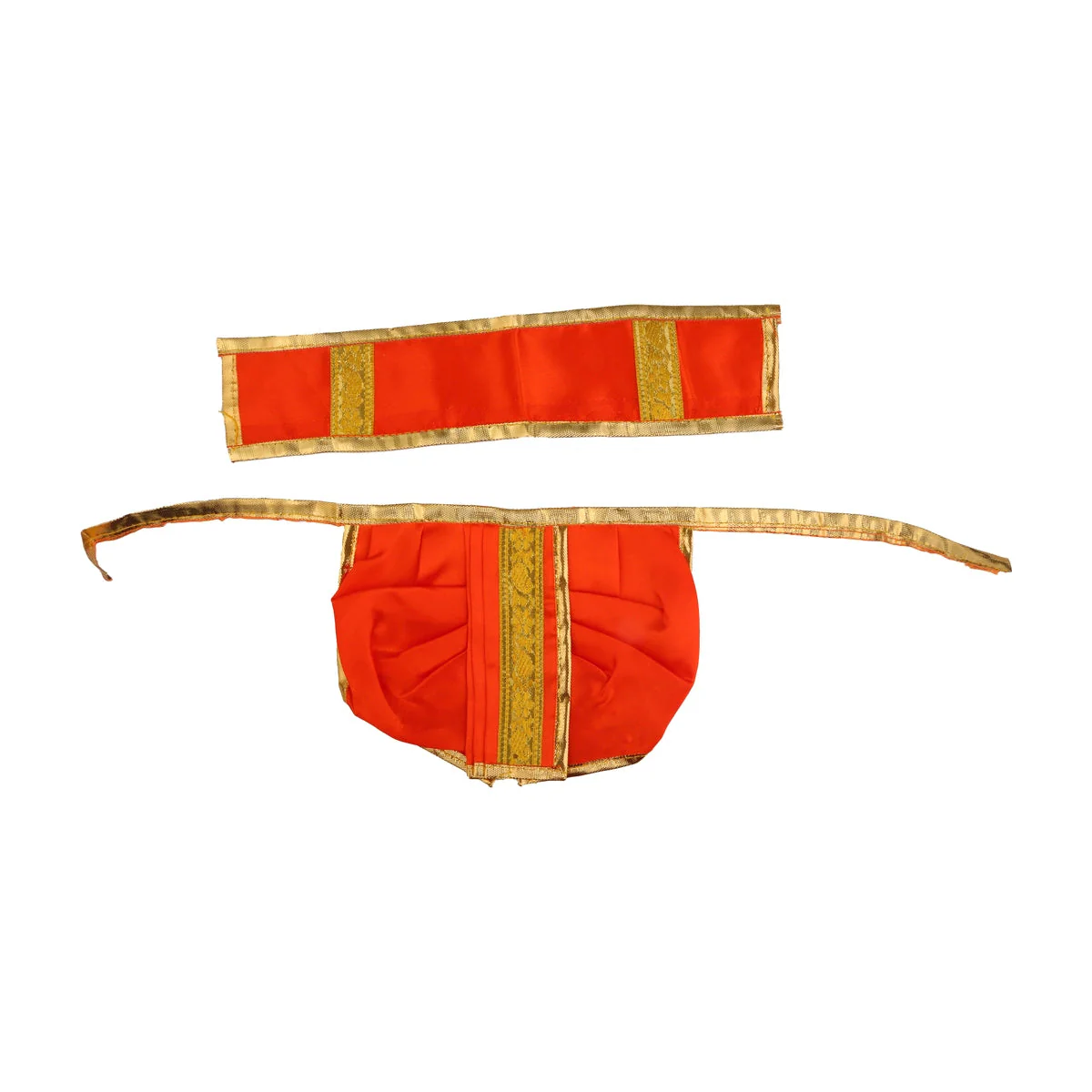 Panchakacham - 5 x 6.5 Inches | Jari Border Dhoti/ Panchakajam for Deity/ Assorted Colour - Image 6