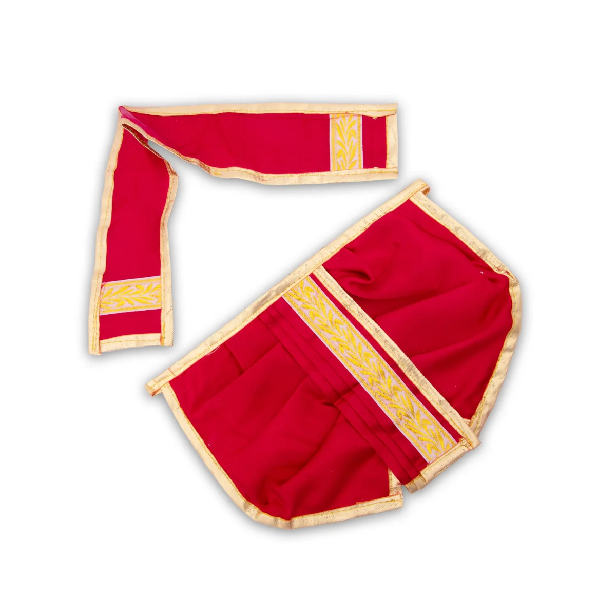 Panchakacham - 6 Inches | Satin with Zari Border Dhoti/ Panchagajam for Deity/ Assorted Colour - Image 11
