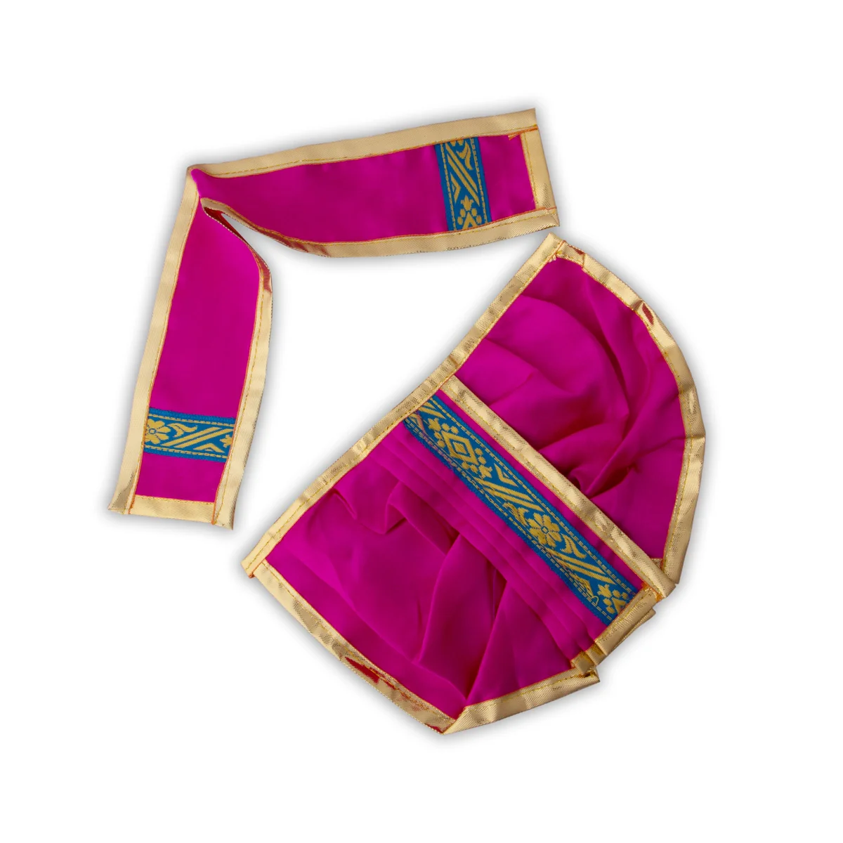 Panchakacham - 6 Inches | Satin with Zari Border Dhoti/ Panchagajam for Deity/ Assorted Colour - Image 6