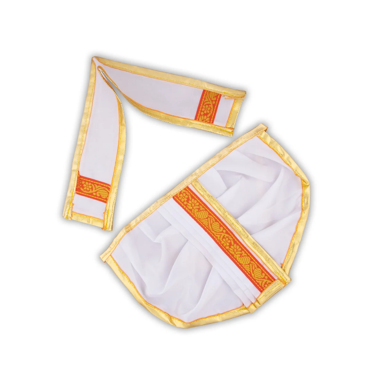 Panchakacham - 6 Inches | Satin with Zari Border Dhoti/ Panchagajam for Deity/ Assorted Colour - Image 8