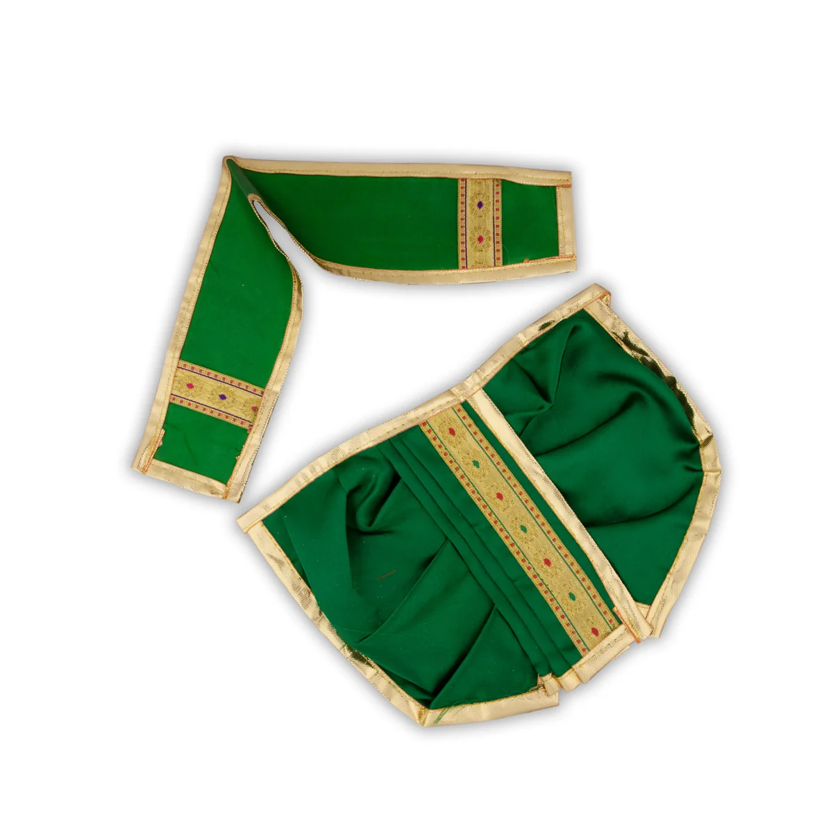 Panchakacham - 6 Inches | Satin with Zari Border Dhoti/ Panchagajam for Deity/ Assorted Colour - Image 9