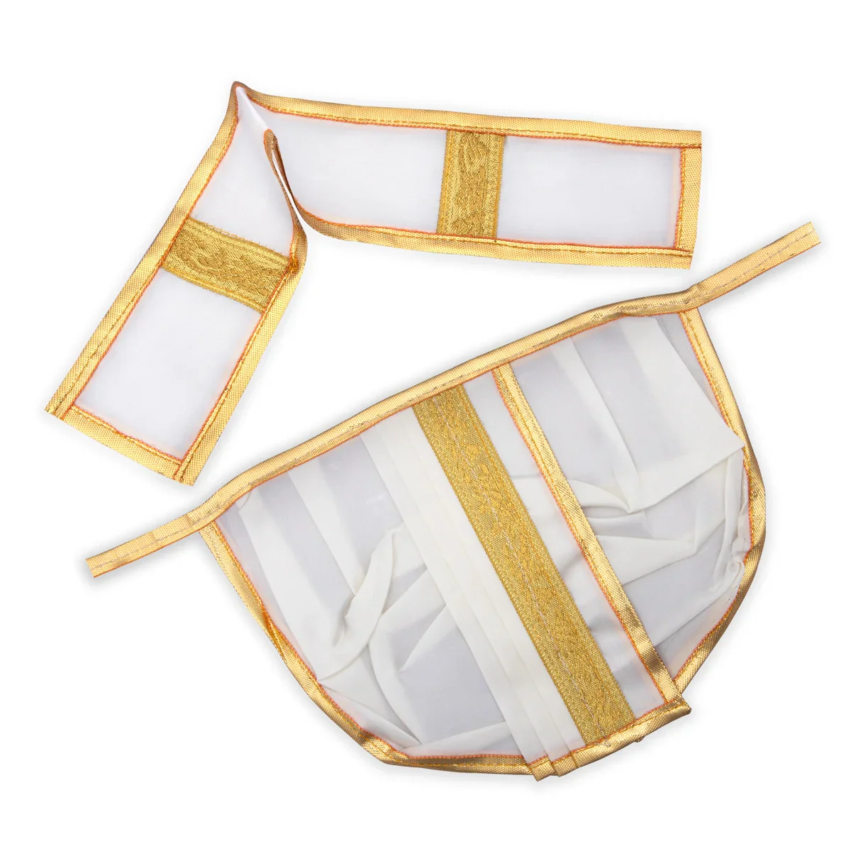 Panchakacham - 6 x 8 Inches | Dhoti/ Satin with Jari Border Panchagajam for Deity - Image 4