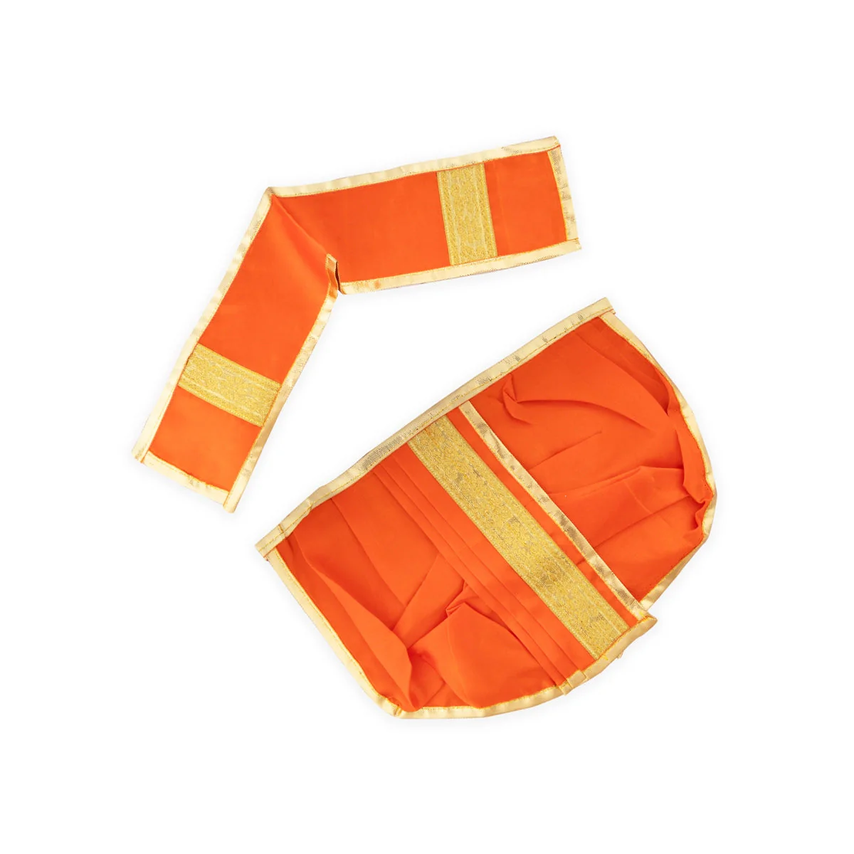 Panchakacham - 7 Inches | Satin Panchakajam/ Jari Border Dhoti for Deity Decor/ Assorted Colour - Image 2