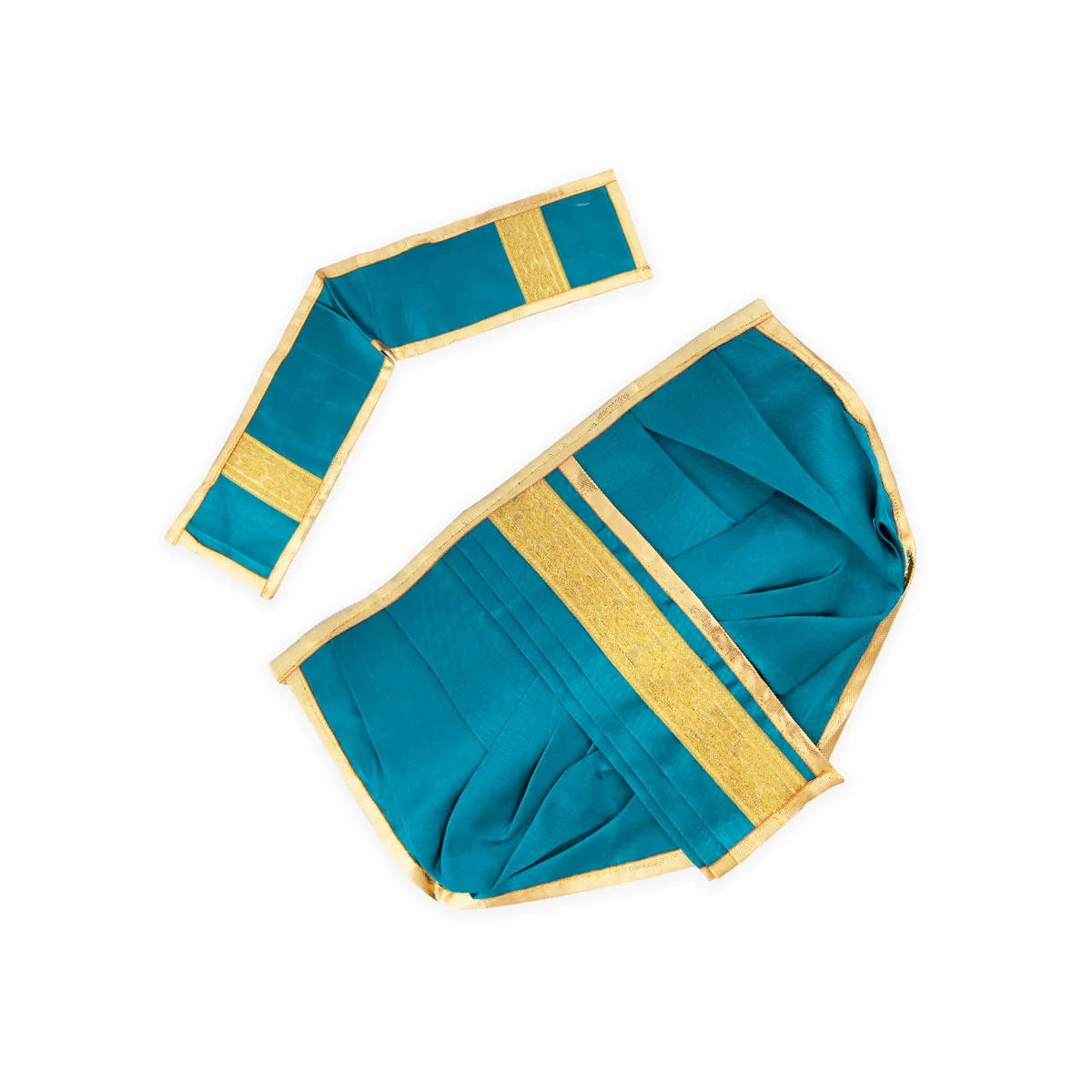 Panchakacham - 7 Inches | Satin Panchakajam/ Jari Border Dhoti for Deity Decor/ Assorted Colour - Image 3