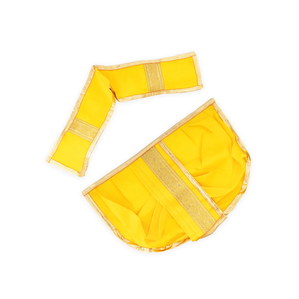 Panchakacham - 7 Inches | Satin Panchakajam/ Jari Border Dhoti for Deity Decor/ Assorted Colour - Image 4