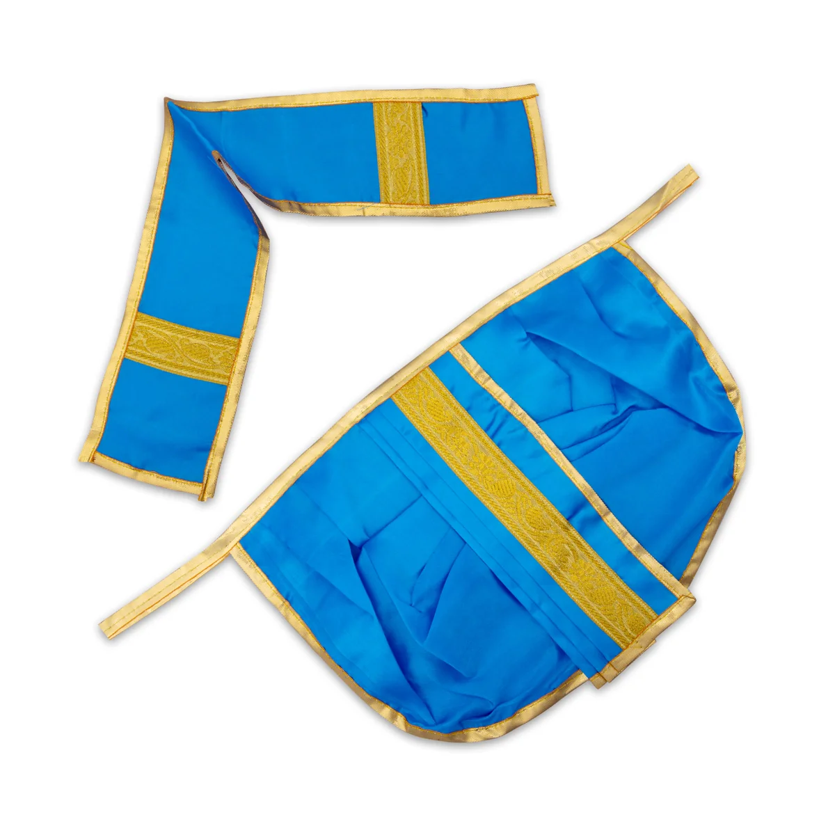 Panchakacham - 8 Inches | Satin with Jari Border Dhoti/ Panchagajam for Deity/ Assorted Colour - Image 5