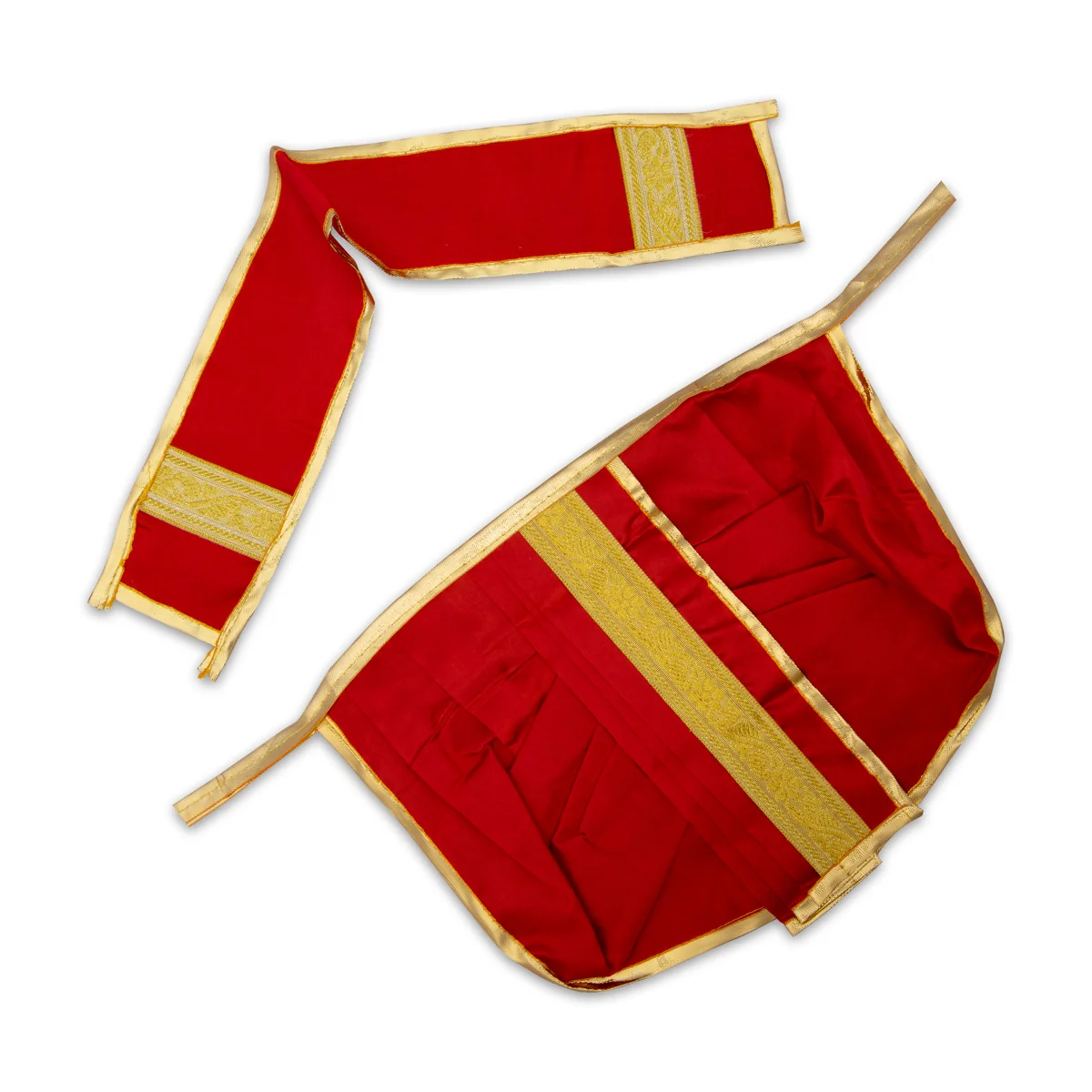 Panchakacham - 8 Inches | Satin with Jari Border Dhoti/ Panchagajam for Deity/ Assorted Colour - Image 6