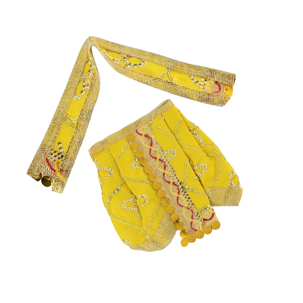 Panchakacham & Devi Dress Combo - 4.5 Inch | Traditional Yellow Panchakajam & Amman Pavadai Set For Deity - Image 2