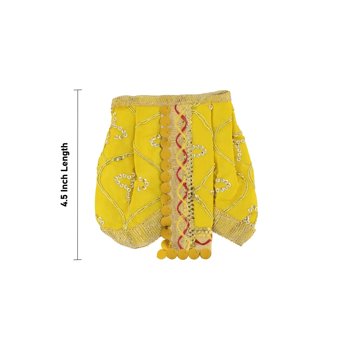 Panchakacham & Devi Dress Combo - 4.5 Inch | Traditional Yellow Panchakajam & Amman Pavadai Set For Deity - Image 4