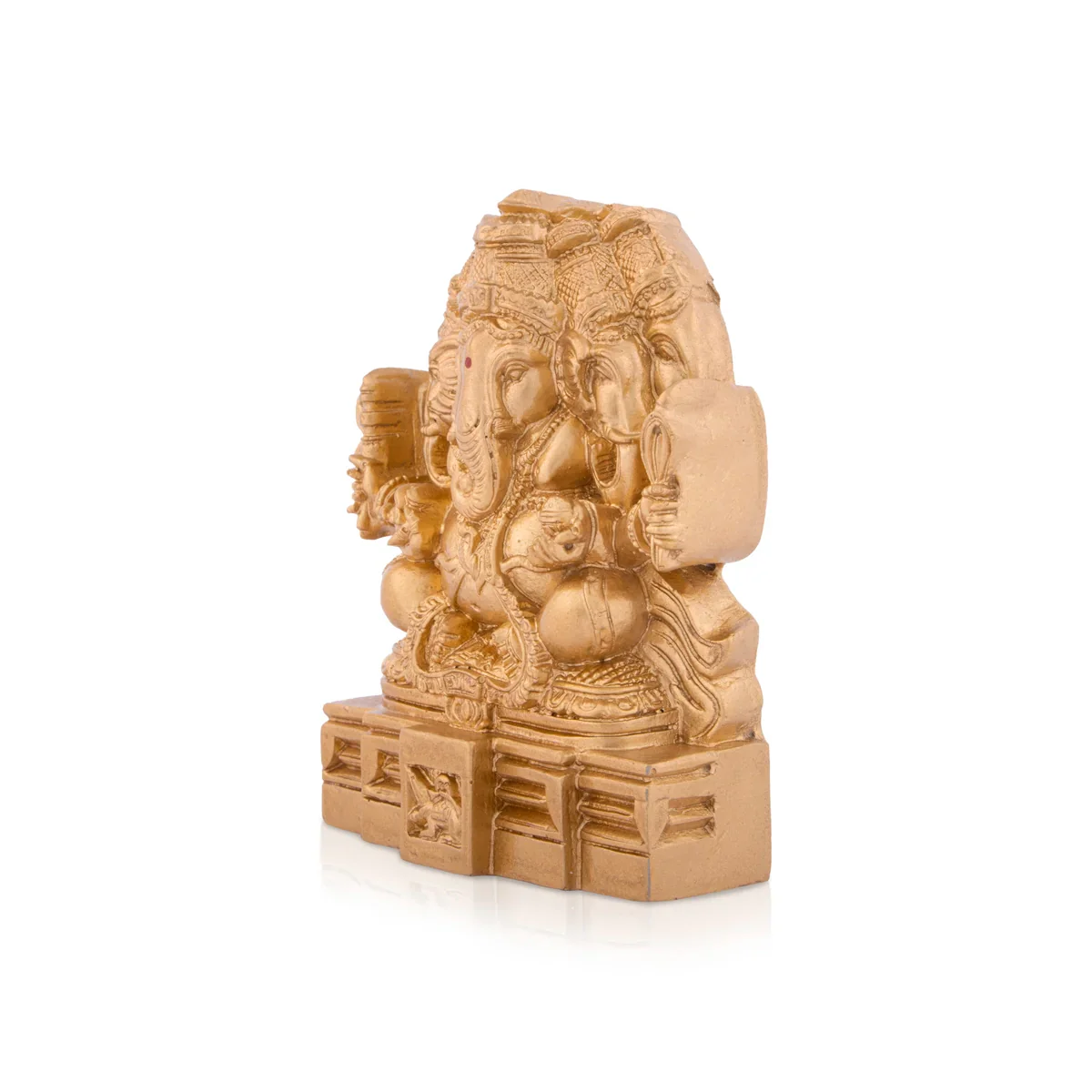 Panchamuga Ganesha Statue - 4 x 3.5 Inches | Gold Polish Vinayagar Statue/ Ganapathi Idol for Pooja - Image 4